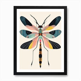 Colourful Insect Illustration Damselfly 9 Art Print