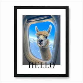 Hello Llama Art Print