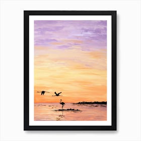 Flamingoes Art Print
