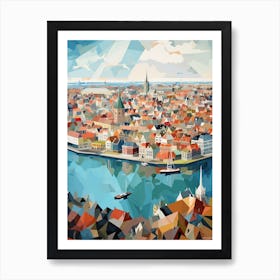 Copenhagen, Denmark, Geometric Illustration 4 Art Print