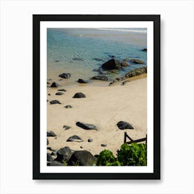 Gold Coast Beach And Rock Pool, Aesthetic And Calming Ocean Image Art Print