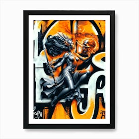 Street fight Art Print