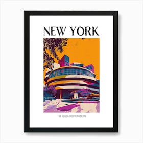 The Guggenheim Museum New York Colourful Silkscreen Illustration 4 Poster Art Print