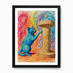 Blue Cat 1 Art Print