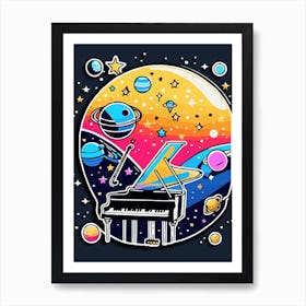 Cosmic Crescendo: Jazz on the Moon Art Print