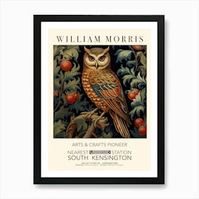 William Morris Print Exhibition Poster Owl Print Art Print