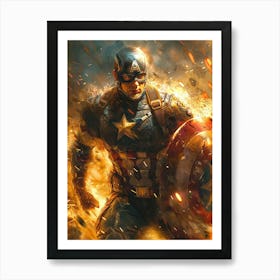 Captain America 50 Art Print