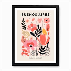 Flower Market Poster Buenos Aires Argentina Art Print