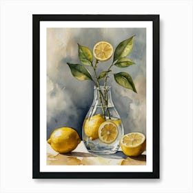 Lemons In A Vase 1 Art Print