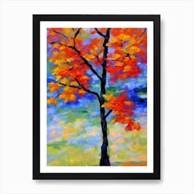 Maple tree Abstract Block Colour Art Print