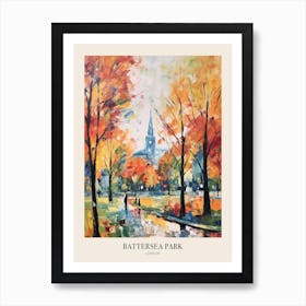 Autumn City Park Painting Battersea Park London 1 Poster Art Print