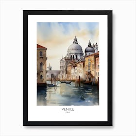 Venice Italy Watercolour Travel Poster 3 Art Print