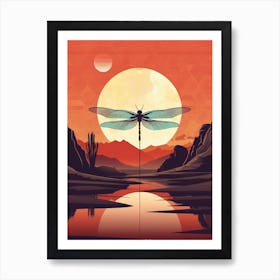 Sunset Dragonfly 3 Art Print