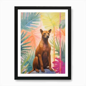 Fossa Tropical Animal Portrait Art Print