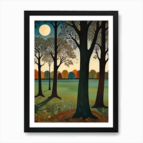 William Morris Full Moon In The Woods 3 Art Print