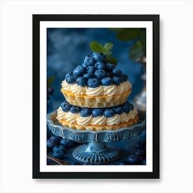 Blueberry Tarts On A Plate Art Print