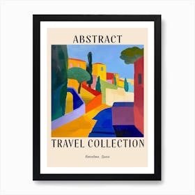 Abstract Travel Collection Poster Barcelona Spain 1 Art Print