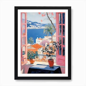 The Windowsill Of Dubrovnik   Croatia Snow Inspired By Matisse 4 Art Print