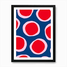 Red And Blue Circles 1 Art Print