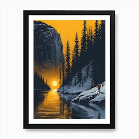 Sunset In Yosemite 1 Art Print