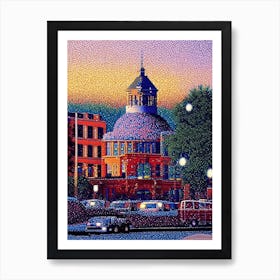 Nampa, City Us  Pointillism Art Print