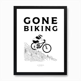 Gone Biking Fineline Illustration Poster Art Print
