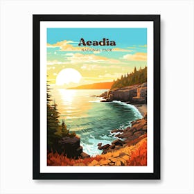 Acadia National Park Maine USA United States Travel Art Art Print