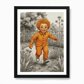 Boy In Orange Art Print