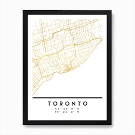 Toronto Canada City Street Map Art Print
