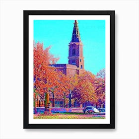 Abilene, City Us  Pointillism Art Print