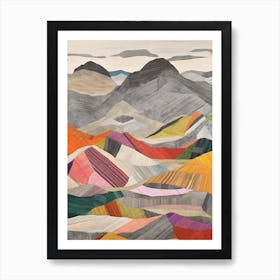 Stob Ban (Grey Corries) Scotland Colourful Mountain Illustration Art Print