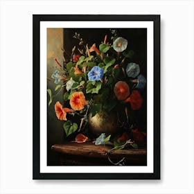 Baroque Floral Still Life Morning Glory 5 Art Print