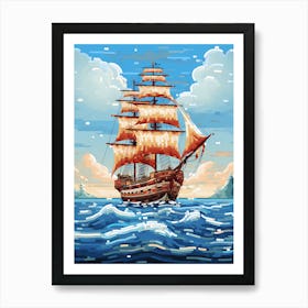 Sailing Ship In The Sea Art Print