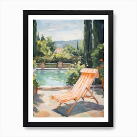 Sun Lounger By The Pool In Milan Italy 2 Art Print