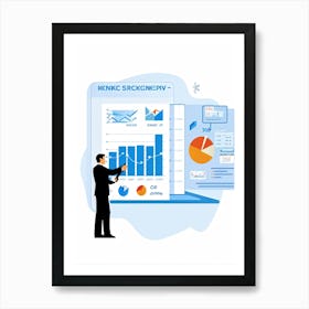 Blueprint Of Economic Progression In A Corporate Setting Iconography Representing Key Concepts Lik (1) Art Print