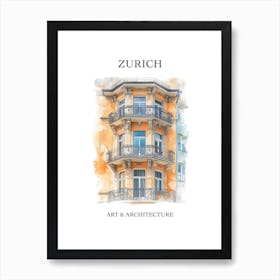 Zurich Travel And Architecture Poster 4 Art Print