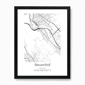 Neuenhof,Switzerland Minimalist Map Poster