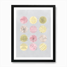 Pastel Circles Geometric And Doodles Art Print