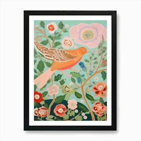 Maximalist Bird Painting Robin 1 Art Print