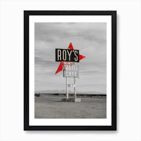 Vintage America Roys Motel Sign Art Print