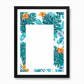 Square Tropical Floral Graphic Tree Branches Embrace Modern Minimalism Amidst A Dense Jungle Of Flo (5) Art Print