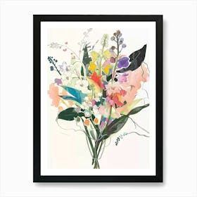 Lily Of The Valley Collage Flower Bouquet Art Print