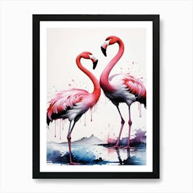 Flamingos Art Print