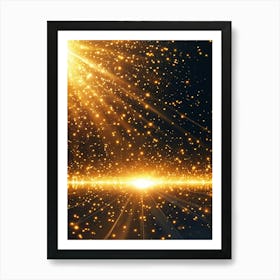 Golden Star Background Art Print