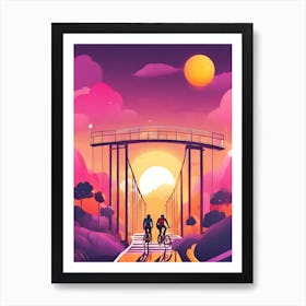 Sunset Bridge Art Print