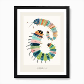 Colourful Insect Illustration Catepillar 1 Poster Art Print