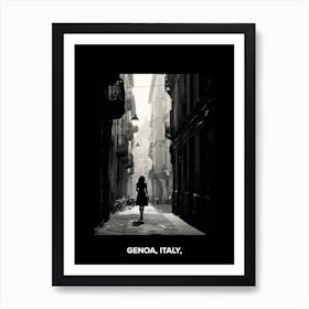 Poster Of Genoa, Italy,, Mediterranean Black And White Photography Analogue 3 Art Print