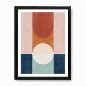 Geometric Terracotta Navy No.3 Art Print