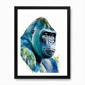 Cheeky Gorilla Gorillas Mosaic Watercolour 2 Art Print
