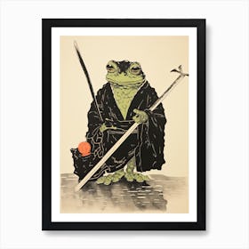 Frog Samurai,  Matsumoto Hoji Inspired Japanese 2 Art Print